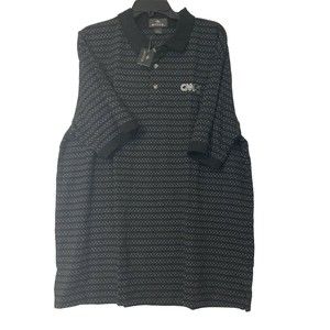 CNN Embroidered Polo Shirt Mens Black Extra Large Antigua 25th Anniversary